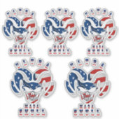 Ultra Maga schedel | 8"x 8"- Glanzend Transparant Sticker (Voorkant)