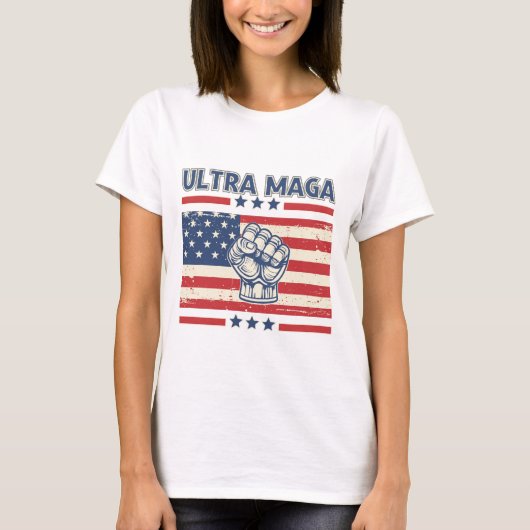 Ultra MAGA T-shirt - Patriottisch Donald Trump (Voorkant)