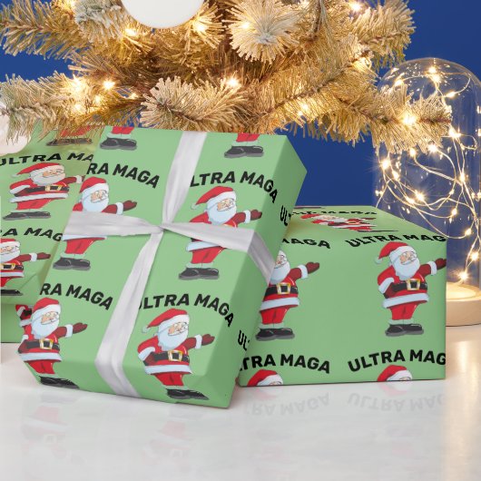ULTRA MAGA TRUMP CHRISTMAS SANTA Wrapping Paper Cadeaupapier (Feestdagen)