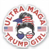 Ultra Maga Trump Girl Sticker (Voorkant)