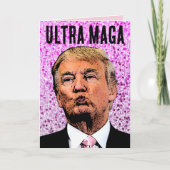 ULTRA MAGA TRUMP GLITTER BIRTHDAY KISS-KAARTEN KAART (Voorkant)