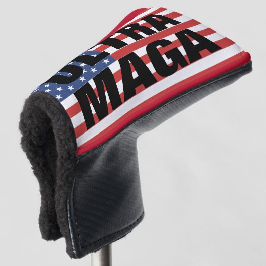 ULTRA MAGA TRUMP GOLF PUTTER HOESJE GOLFHEADCOVER (3/4 voorkant)