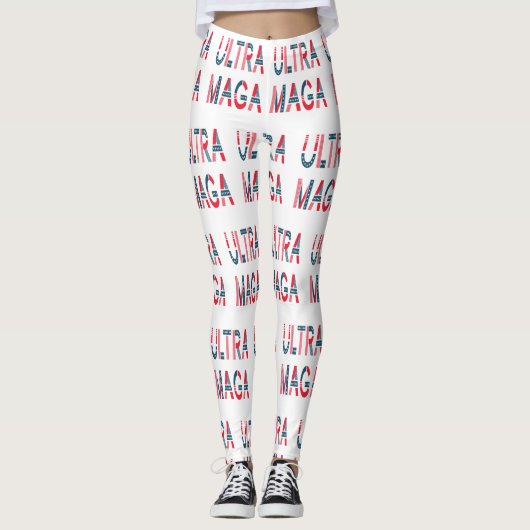 Ultra MAGA Trump Patriotic Republican Conservative Leggings (Voorkant)