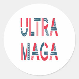 Ultra MAGA Trump Patriotic Republican Conservative Ronde Sticker