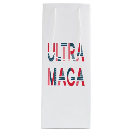 Ultra MAGA Trump Patriotic Republican Conservative Wijn Cadeautas (Voorkant)