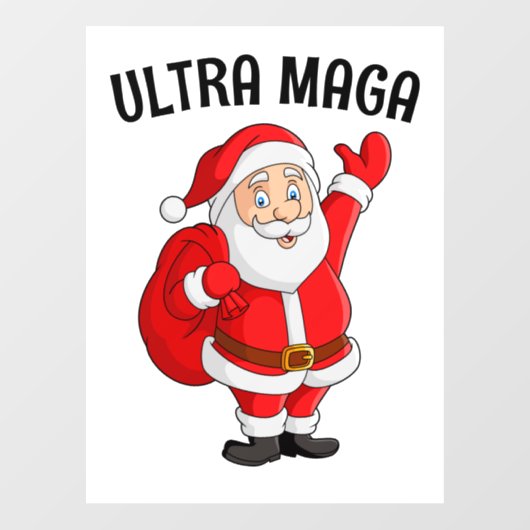 ULTRA MAGA TRUMP SANTA CHRISTMAS WINDOW CLING RAAMSTICKER (Vel)