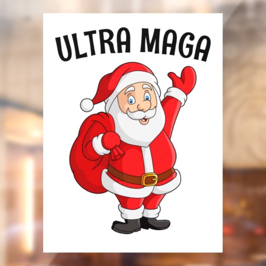 ULTRA MAGA TRUMP SANTA CHRISTMAS WINDOW CLING RAAMSTICKER (Vel 2)