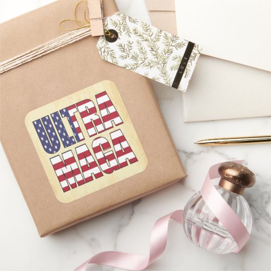 Ultra MAGA Trump Supporter 💡 Geweldig Weer USA Vierkante Sticker (Geschenken)