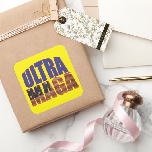 Ultra MAGA Trump Supporter 💡 Geweldig Weer USA Vierkante Sticker (Geschenken)