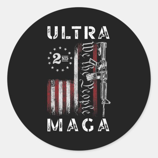 Ultra MAGA Wij, het volk, 15 tweede amendement 177 Ronde Sticker (Voorkant)