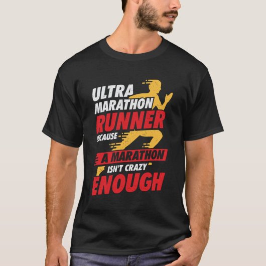 Ultra Marathon met draaiende marathonloper T-shirt (Voorkant)