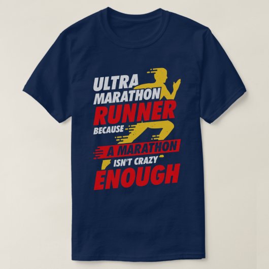 Ultra Marathon met draaiende marathonloper T-shirt (Design voorkant)