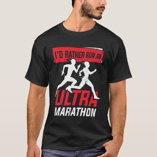 Ultra Marathon met marathonrunner-cadeau T-shirt (Voorkant)