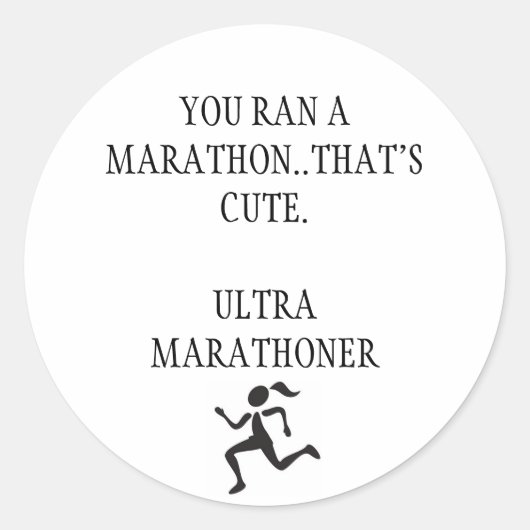 Ultra Marathon Ronde Sticker (Voorkant)