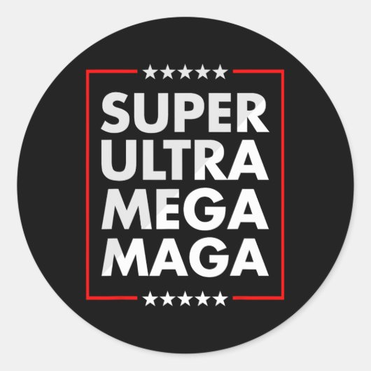 Ultra Mega Maga Trump Liberal Support Republica Ronde Sticker (Voorkant)