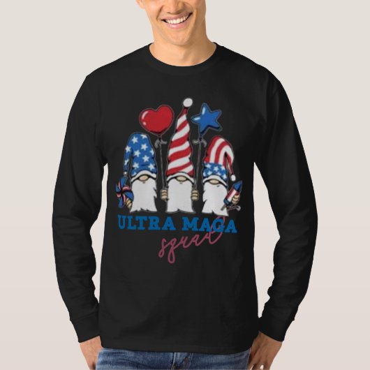 Ultra mega Squad Gnomen USA vlag ondersteunen de T T-shirt (Voorkant)