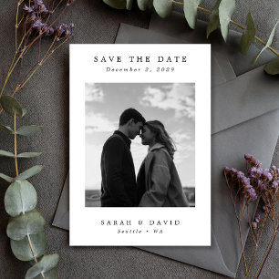 Ultra Minimaal Huwelijksfoto Save The Date