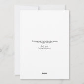 Ultra Minimaal Neutraal Fotokader Golftekst Feestdagenkaart (Achterkant)