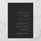 Ultra Minimal | Accent Weddenschap bij calligrafie Folie Uitnodiging (Voorkant)