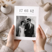 Ultra Minimal Black and White Photo Wedding Save The Date