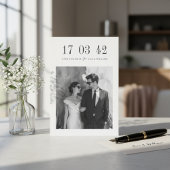 Ultra Minimal Black and White Photo Wedding Save The Date