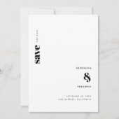 Ultra Minimal Black White Typography Wedding Save The Date (Voorkant)