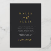 Ultra Minimal | Calligrafie Accent Photo Wedding Folie Uitnodiging (Voorkant)