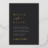 Ultra Minimal | Calligrafie Accent Photo Wedding Folie Uitnodiging (Voorkant)
