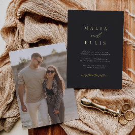 Ultra Minimal | Calligrafie Accent Photo Wedding Folie Uitnodiging