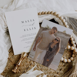 Ultra Minimal   Calligrafie Accent Photo Wedding Kaart