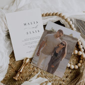 Ultra Minimal | Calligrafie Accent Photo Wedding Kaart