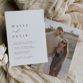 Ultra Minimal | Calligrafie Accent Photo Wedding Kaart