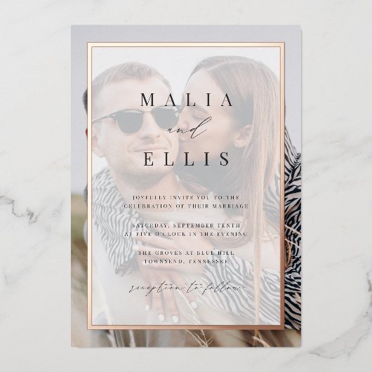 Ultra Minimal | Fotooverlay Wedding Folie Uitnodiging (Voorkant)
