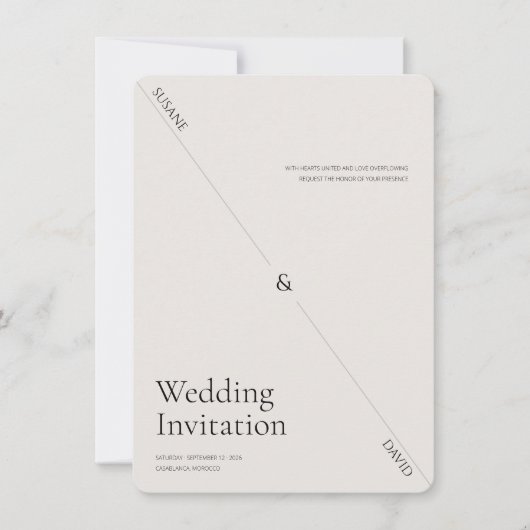 Ultra Minimal luxury Creative wedding invitation  Kaart (Voorkant)