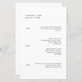 Ultra-minimal menu voor restaurantweddenschappen o (Voorkant / Achterkant)