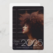 Ultra Minimal Modern Custom Photo Afstuderen Aankondiging (Voorkant / Achterkant)