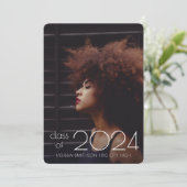 Ultra Minimal Modern Photo 2024 Afstuderen Aankondiging (Staand voorkant)