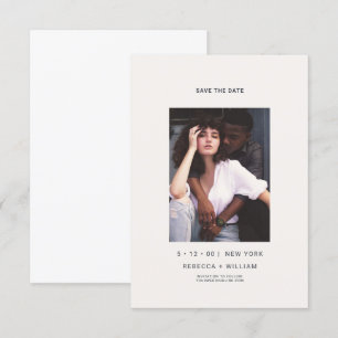 Ultra Minimal Modern Typography Photo Wedding Kaart