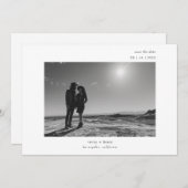 Ultra Minimal Modern Typography Photo Wedding Save The Date (Voorkant / Achterkant)