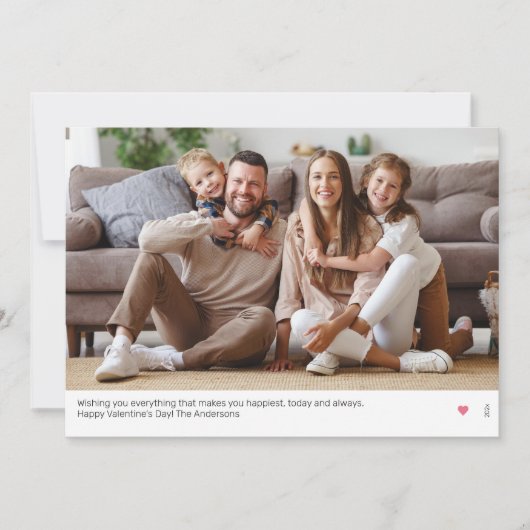 Ultra Minimal Moderne Roze Valentijnsdag Kaart (Voorkant)