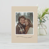 Ultra Minimal Neutral Photo Lijst Wavy-tekst Feestdagenkaart (Staand voorkant)