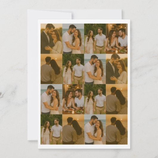 Ultra minimal text photo collection save the date kaart (Achterkant)