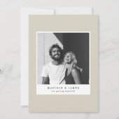 Ultra Minimale Casual Foto Lijst Beige Wedding Save The Date (Voorkant)