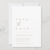 Ultra-Minimale Gold-typografie Bespaar de datum | Kaart (Voorkant)