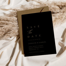 Ultra-Minimale Gold-typografie Bespaar de datum | Kaart