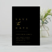 Ultra-minimale goud typografie save the date | folie uitnodiging (Staand Voorkant)