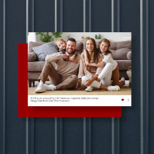 Ultra Minimale Moderne Rode Valentijnsdag Kaart