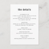 Ultra Minimale Moderne Typografie Bruiloft Details Informatiekaartje (Voorkant)