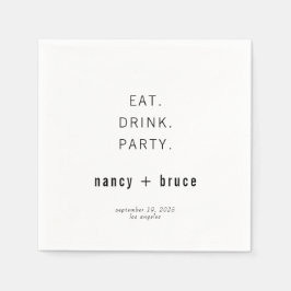 Ultra Minimale Moderne Typografie Bruiloft Welkom Servet