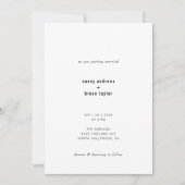 Ultra Minimale Moderne Typografie QR Code Bruiloft Kaart (Voorkant)